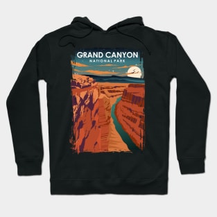 Grand Canyon National Park at Night Vintage Minimal retro Travel Poster Hoodie